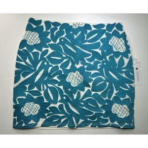 J Marie Blue White Embroidered Birds Flowers Skirt‎ Womens Medium